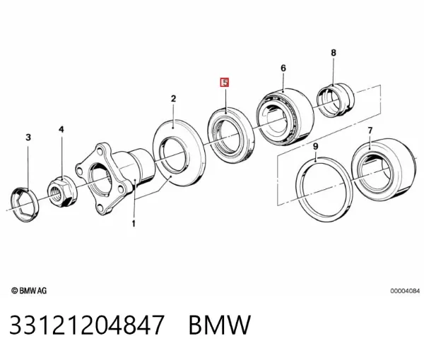 Сальник хвостовика 33121204847 BMW
