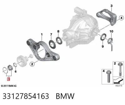Гайка хвостовика заднего моста BMW 33127854163