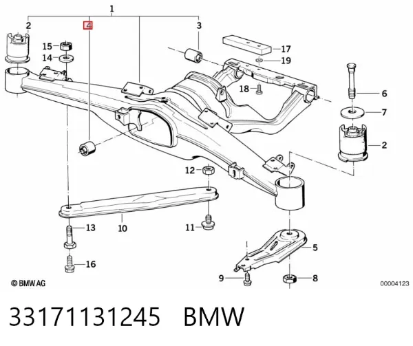 Сайлентблок задней балки 33171131245 BMW