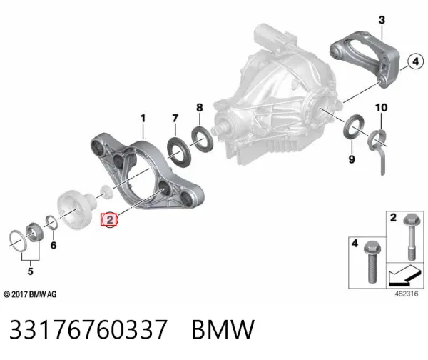 Болт нижнего рычага 33176760337 BMW