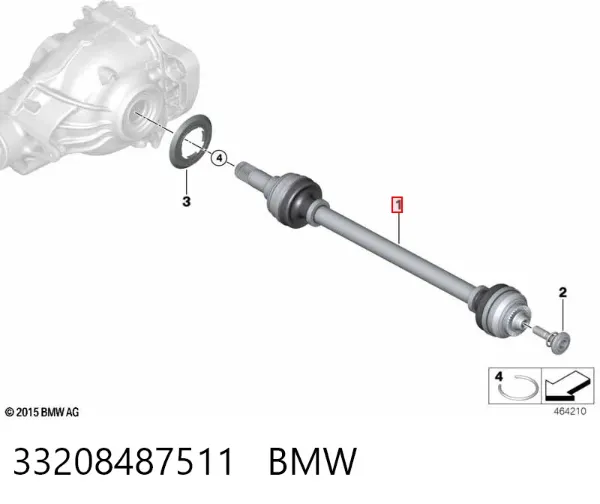 Полуось задняя левая 33208487511 BMW