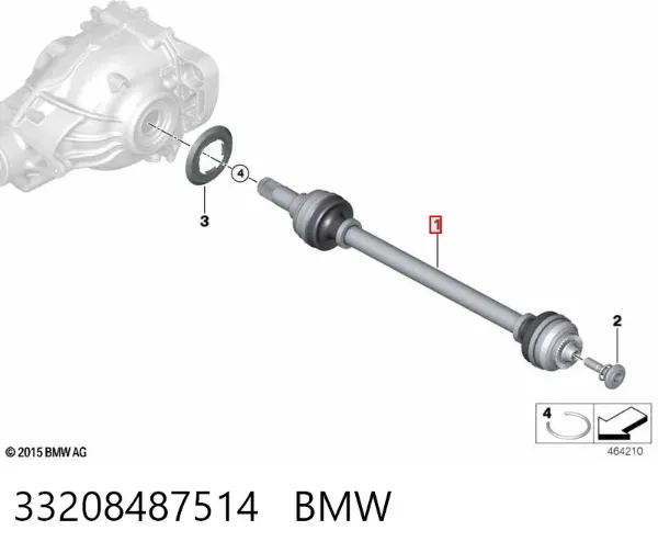 Полуось задняя правая 33208487514 BMW