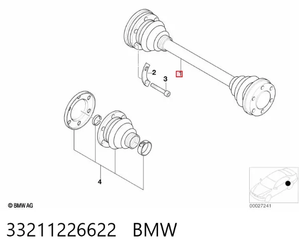 Задняя полуось 33211226622 BMW