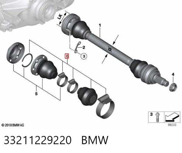 Пыльник ШРУСа задней полуоси наружный 33211229220 BMW