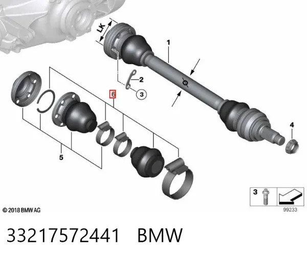 Пыльник ШРУСа задней полуоси наружный 33217572441 BMW