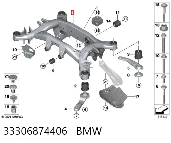 Подрамник задний 33306874406 BMW