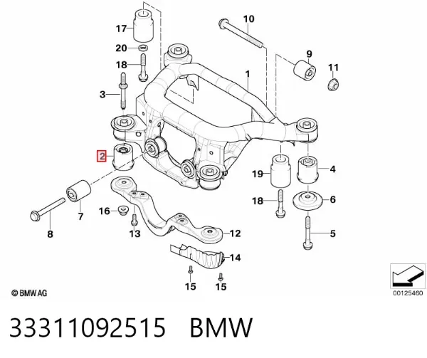 Сайлентблок задней балки 33311092515 BMW