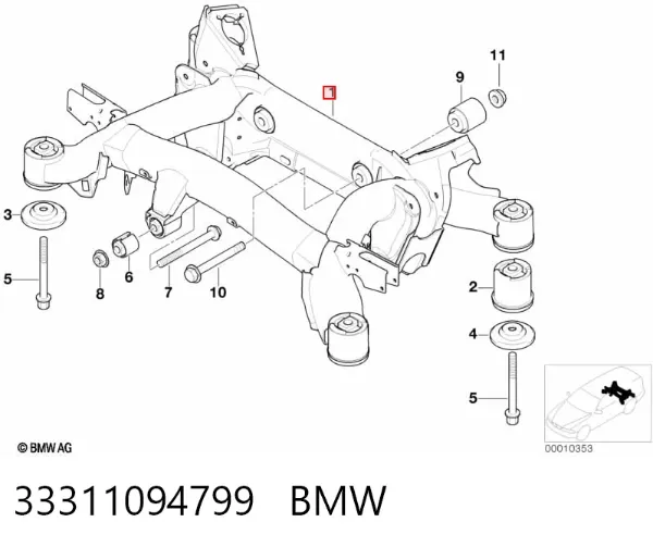 Подрамник задний BMW 5 E39