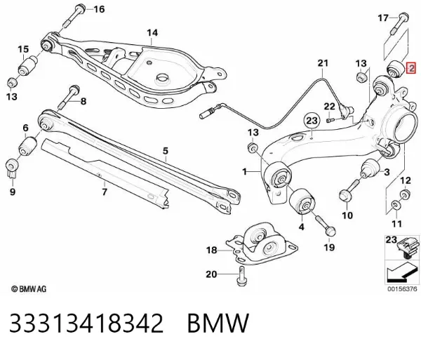 Сайлентблок цапфы задней 33313418342 BMW