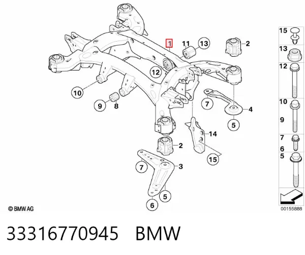 Подрамник задний 33316770945 BMW