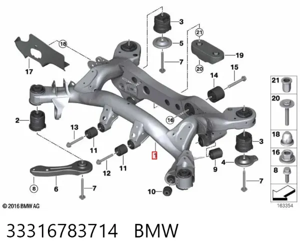 Подрамник задний 33316783714 BMW