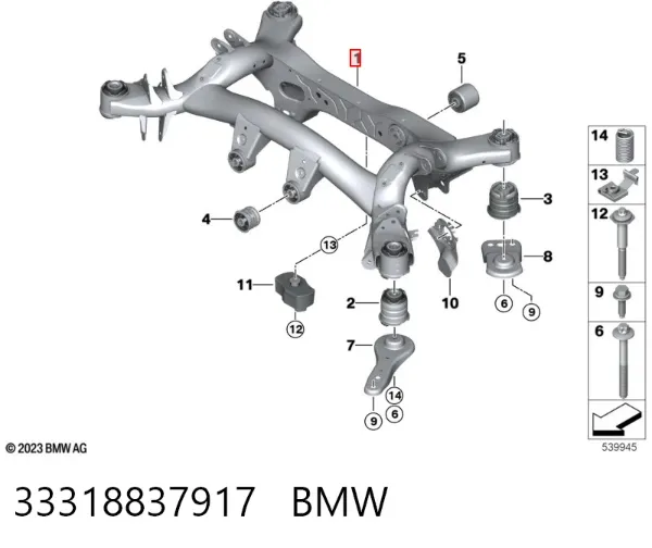 Подрамник задний 33318837917 BMW