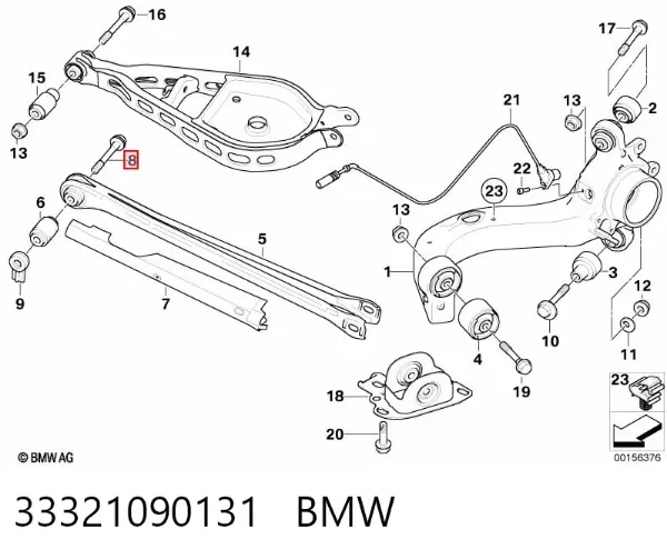 Болт нижнего рычага 33321090131 BMW