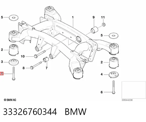 Болт нижнего рычага 33326760344 BMW