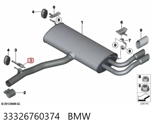 Гайка болта крепления переднего рычага, нижнего 33326760374 BMW