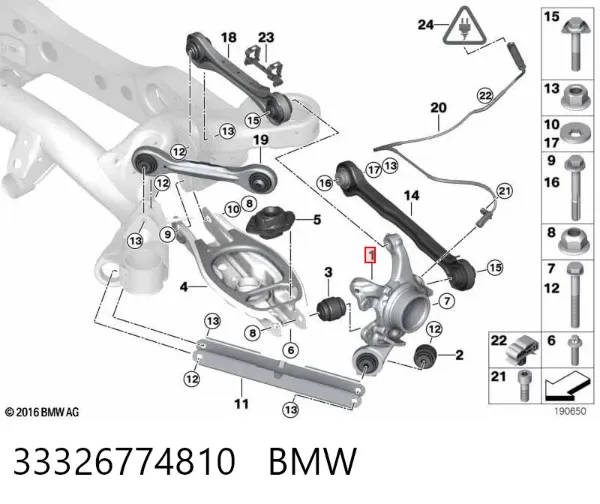 Цапфа задняя правая 33326774810 BMW