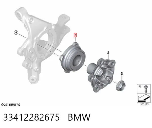 Подшипник задней ступицы 33412282675 BMW