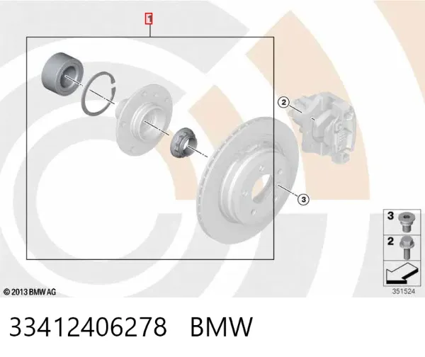Подшипник задней ступицы 33412406278 BMW