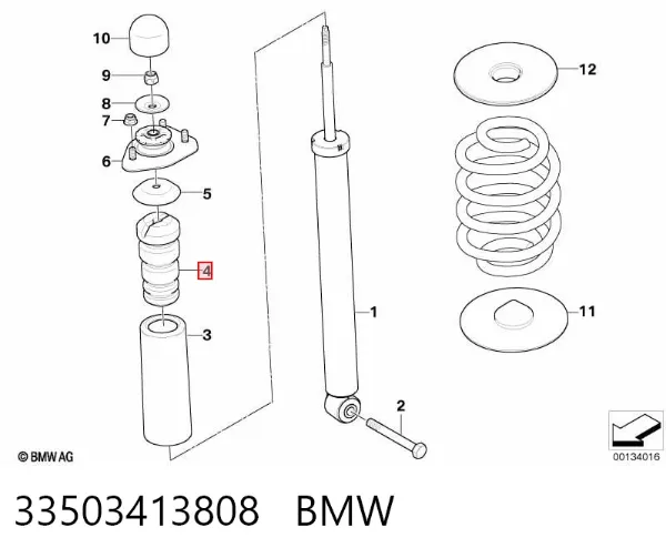 Отбойник амортизатора заднего 33503413808 BMW