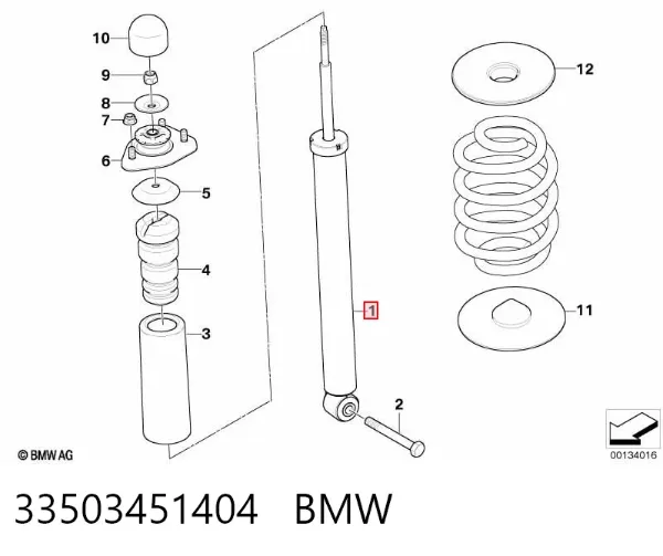 Амортизатор задний 33503451404 BMW
