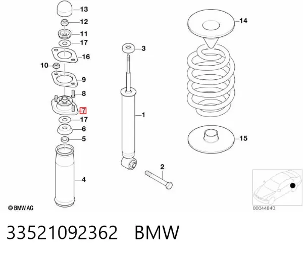 Опора амортизатора заднего 33521092362 BMW