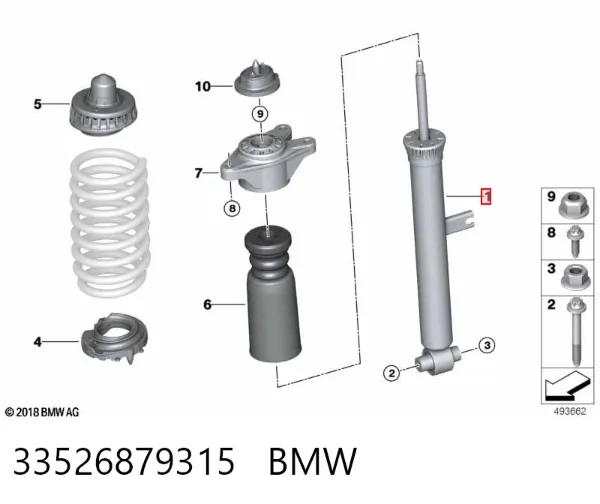 Амортизатор задний 33526879315 BMW