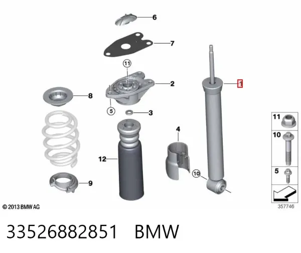 Амортизатор задний 33526882851 BMW