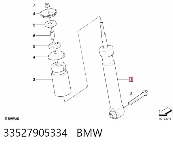 Амортизатор задний 33527905334 BMW