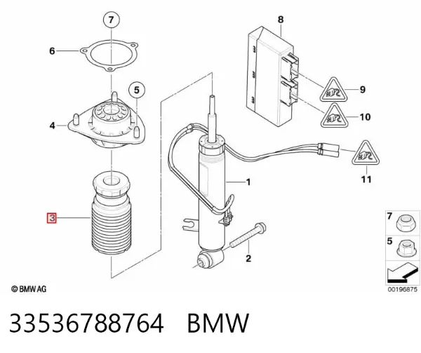 Отбойник амортизатора заднего 33536788764 BMW