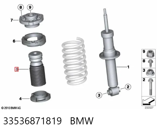 Отбойник амортизатора заднего 33536871819 BMW