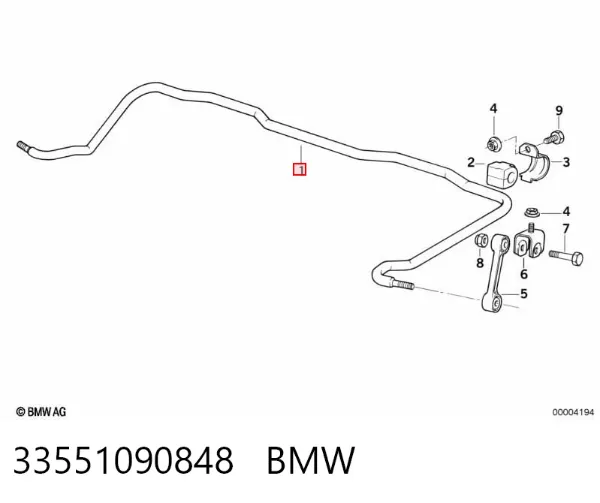 Стабилизатор задний 33551090848 BMW