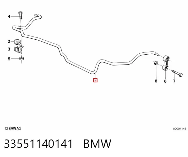 Стабилизатор задний 33551140141 BMW