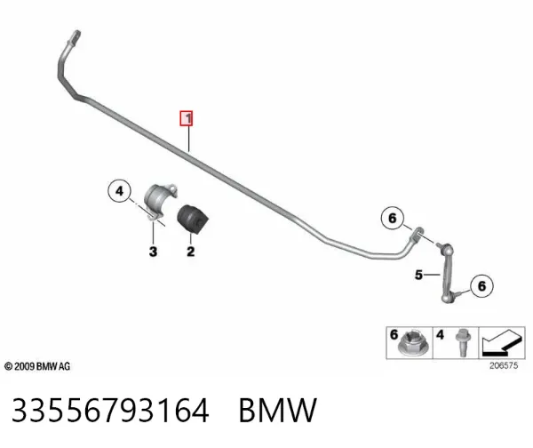 Стабилизатор задний 33556793164 BMW