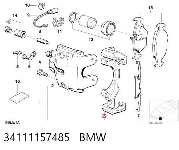 Скоба суппорта 34111157485 BMW