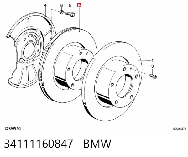 Передние тормозные диски 34111160847 BMW