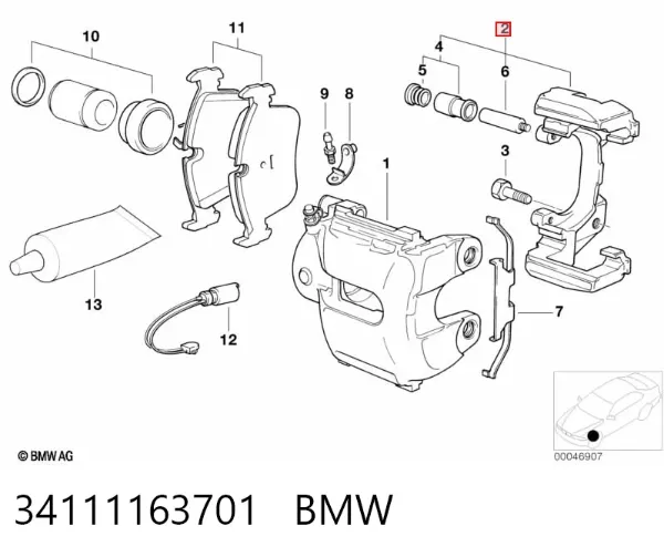 Скоба суппорта 34111163701 BMW