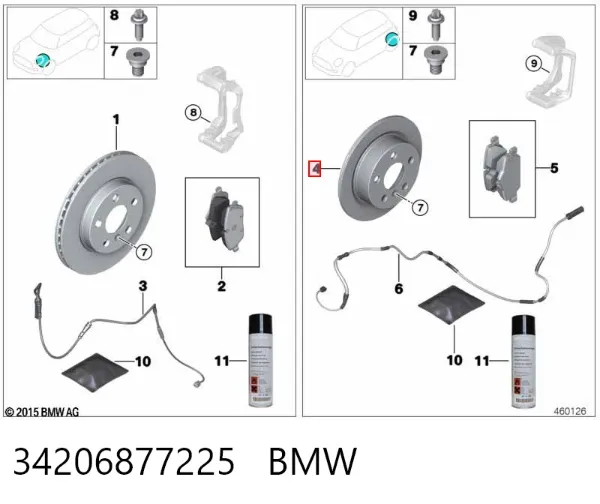 Тормозные диски 34206877225 BMW