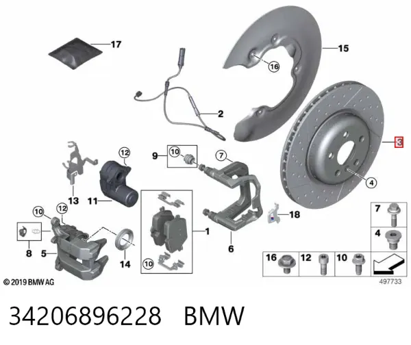 Тормозные диски 34206896228 BMW
