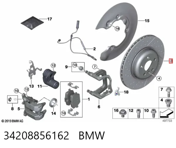 Тормозные диски 34208856162 BMW