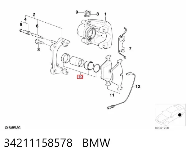 Ремкомплект суппорта 34211158578 BMW