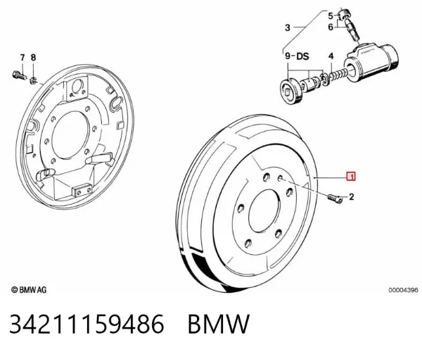 Тормозной барабан 34211159486 BMW