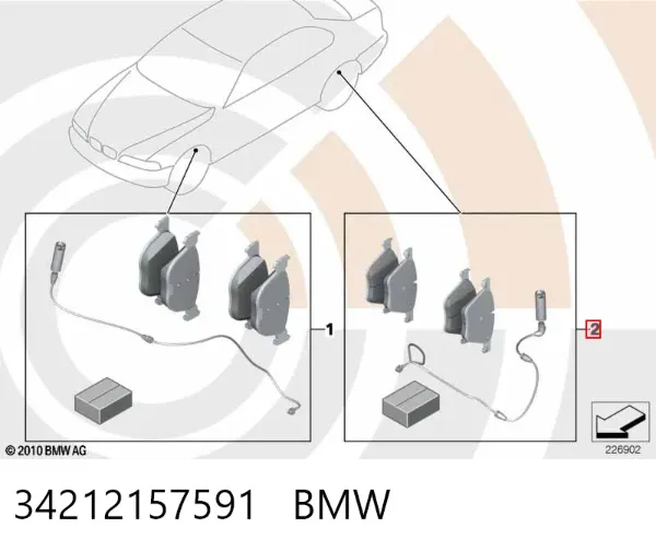Передние тормозные колодки 34212157591 BMW