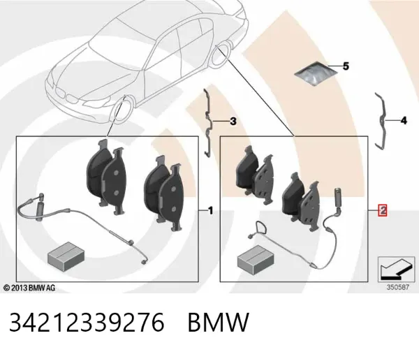 Задние тормозные колодки 34212339276 BMW