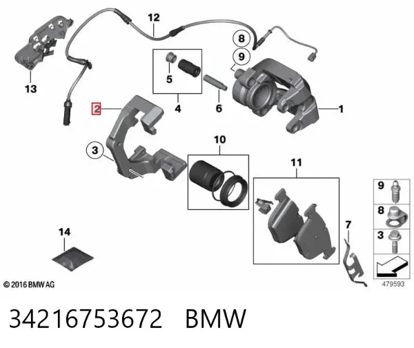 Скоба суппорта 34216753672 BMW