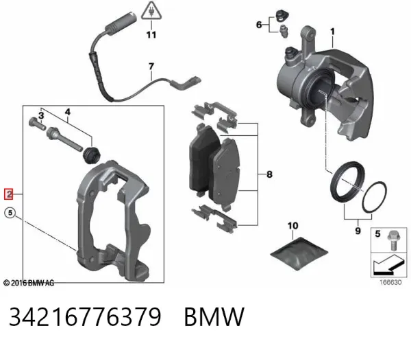 Скоба суппорта 34216776379 BMW
