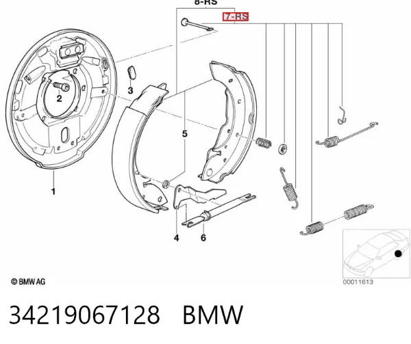 Ремкомплект тормозных колодок 34219067128 BMW