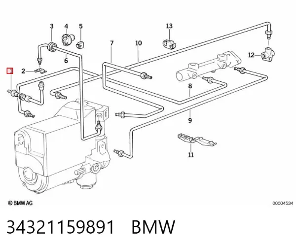 Шланг тормозной передний 34321159891 BMW
