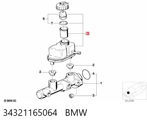 Бачок тормозной BMW 5 E39