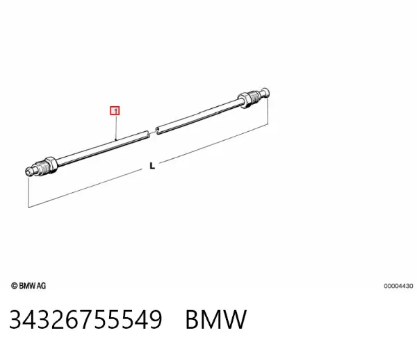 Трубка тормозная задняя центральная 34326755549 BMW
