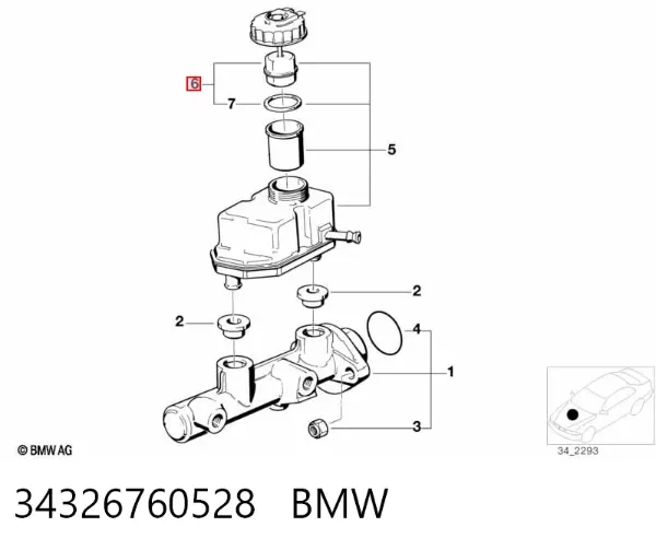 Крышка бачка главного тормозного цилиндра 34326760528 BMW